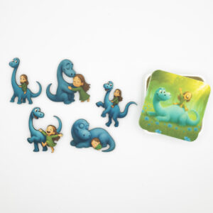 De blauwe dino en het meisje